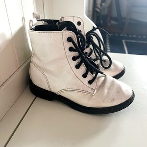 White Combat Boots Girl’s Size 12